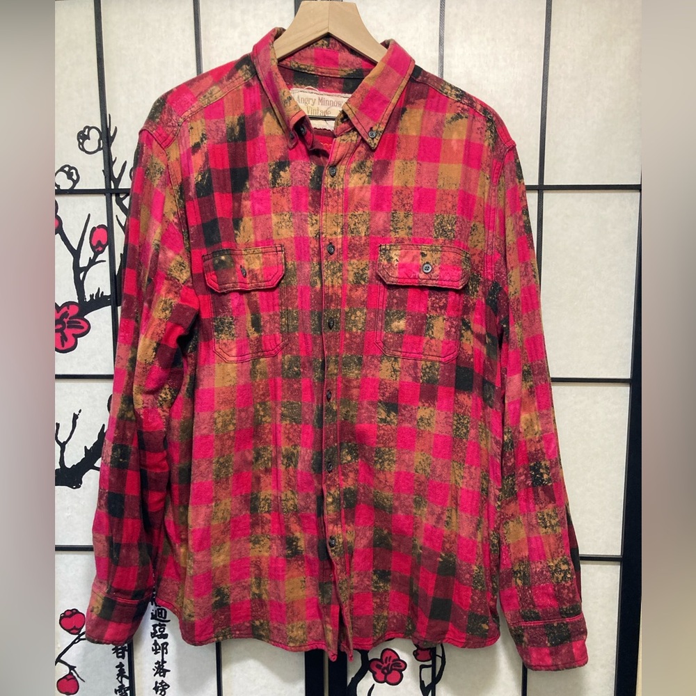 🏇 Angry Minnow Vintage Van Halen Plaid Long Sleeve Shirt